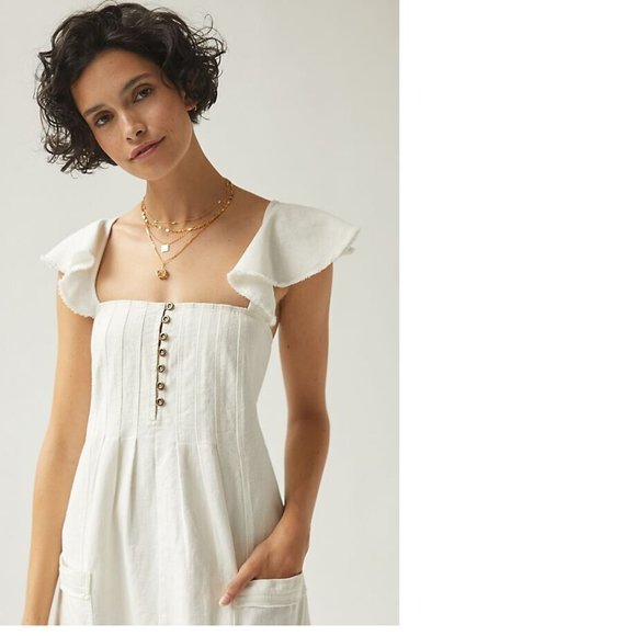 Anthropologie Pilcro Flutter Sleeve Midi Dress XL new with tag - Picture 2 of 5